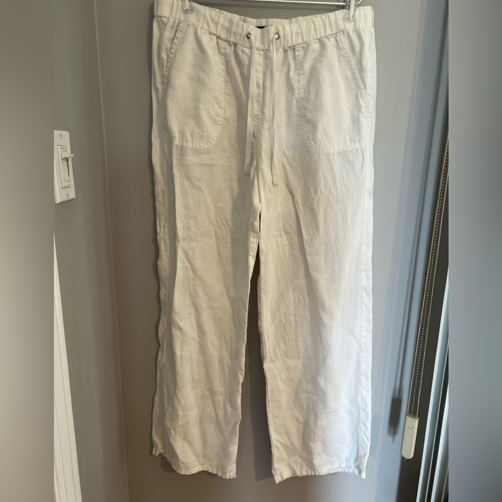 M&S Collection Flax Linen White Pants 14 UK